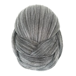 IMISSU Braided Chignon Dancer Hair Cover Donut Hair Pieces Scrunchies Hair Bun Wig Clips Updo Wedding Party for Women (M1 Grey)