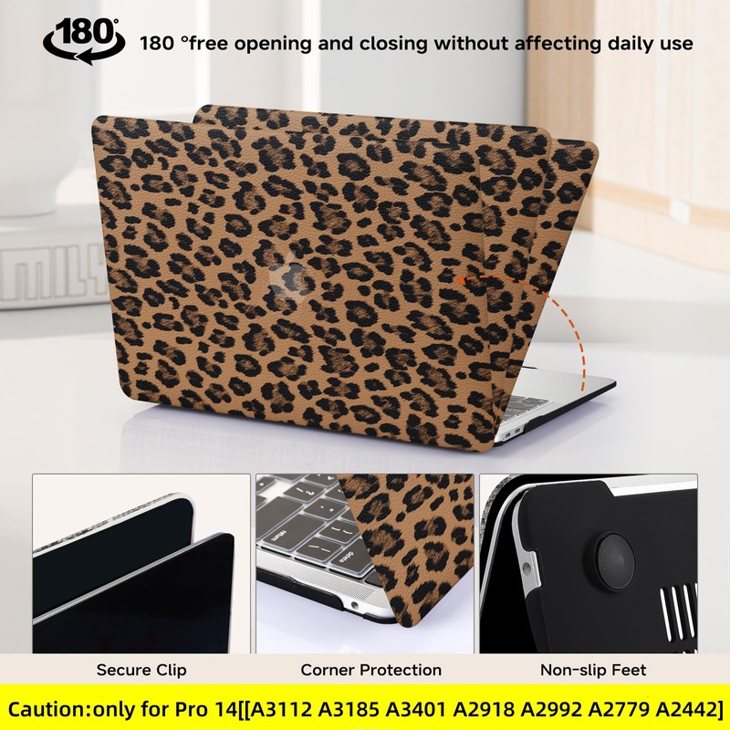 BYCeke Compatible with MacBook Pro 14 inch Case 2024-2021 M4