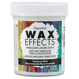 DecoArt Wax Effects Acrylic Paint - Translucent White, 4 oz Jar