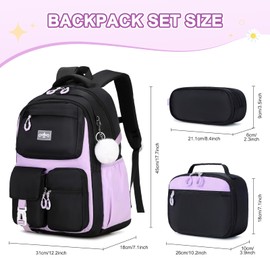 Scothen Backpack for Girls - Girl Backpack with Lunch Bag & Pencil Pouch for Teen Kids, Laptop Backpack for Women, School Backpacks for Girls Elementary Middle High School Bookbag Travel Daypack