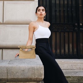 YOUSIS Women Straw Clutch Purse Woven Bow Clutch Bag Handbags Summer Beach Bag Wedding Casual Outing (Brown)