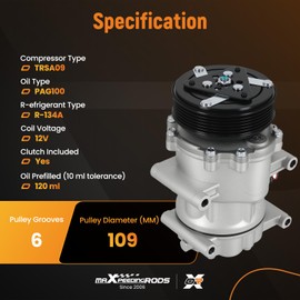 maXpeedingrods A/C AC Compressor w/Clutch For Honda Civic 2002 2003 2004 2005 L4 1.7L