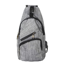 NuPouch Anti Theft Day Pack with USB Charging Connector, Large, Gray