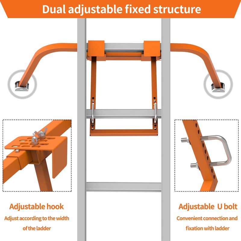 Ladder Stabilizer for Roof Gutter,Heavy Duty Steel Ladder Roof Hook