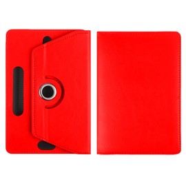 Universal 7 inch 360 Rotating Case Fits All 7 and 7.1 inches Android Tablets, Smooth Interior, PU Leather Exterior Supports Multiple Viewing Angles, Lightweight Folio Wallet Case Cover (Red)
