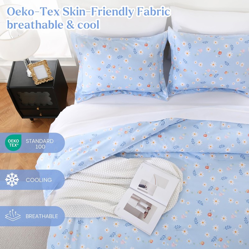 Yibeizi Queen Comforter Set, Cooling Lightweight Summer Bedding Comforter Sets,