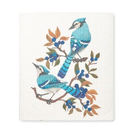 Abbott Collection Blue Jays & Berries Dishcloth - Cellulose/Cotton (6.75x7.5 L)