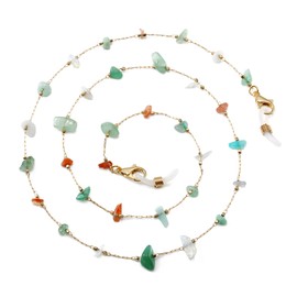 humlbird Eyeglass Chain for Women Stylish Mask Lanyard Natural Crystal Mask Chain Eye Glasses Holder Strap, Mix Stone