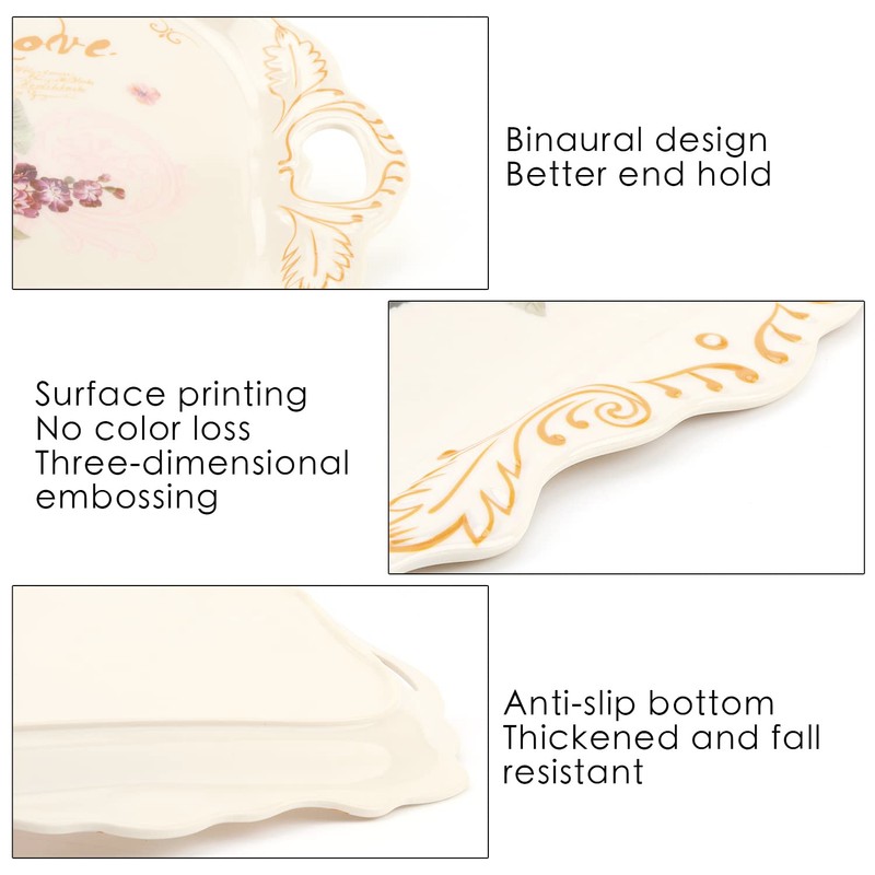 Melamine Serving Tray Art Trays,3 Pack Stackable Food Tray ,