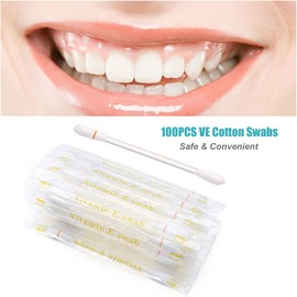 100Pcs Vitamin E Oil Swabs Stick Disposable VE Cotton Swab  Lip Gum Anti Dry Moisturizing Cotton Sticks
