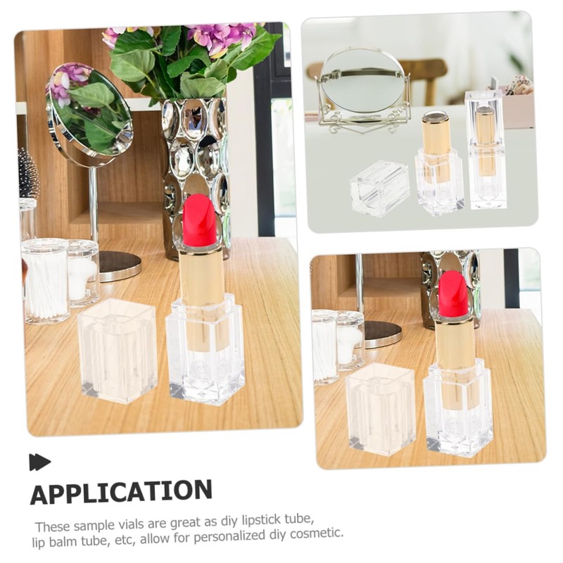 VICASKY 10pcs Transparent Lipstick Tubes Refillable Lip Gloss Containers for