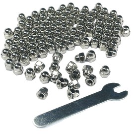 ZDingTech 50pcs 1/4-20 Acorn Cap Nuts,1/4-20 Cap Nuts,Acorn Hex Cap Dome Head Nuts,Dome Nuts,304 Stainless Steel Acorn Nuts,Hardware Nuts,18-8,Bright Finish with Open End Wrench