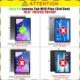 TOPCASE Compatible with Lenovo Tab M10 Plus 3rd Gen Case (TB125FU/TB128FU) PU Leather Stand Cover for Lenovo M10 Plus 3rd Gen 10.6 Inch Case,Black