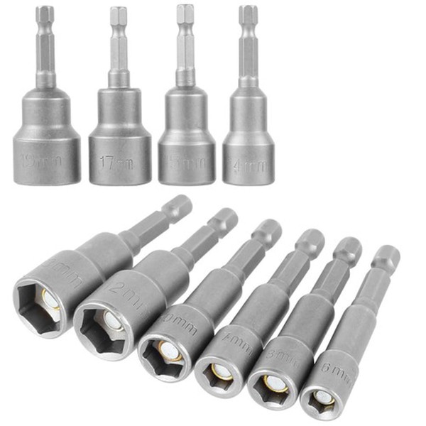 Anhoer Magnetischer Sechskant-Steckschlüsselsatz, 6–19 mm, Sechskantschaft, Sechskant-Bit-Set, 1/4 Zoll, magnetischer