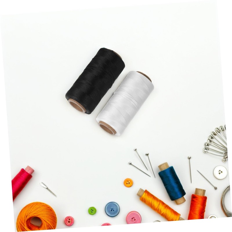 jojofuny 2pcs Stitching Thread: Waxed Polyester Cord for Leather Sewing