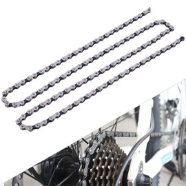 Stretch-Proof Steel Chain for Mountain Bike - Hollow-Out Design, Anti Rust, Compatible with 21/24/27 Speed, Lightweight, Durable (18-24 Speed)