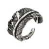 LZD Alloy Cuff Finger Ring Ring Feather Antique Silver Size