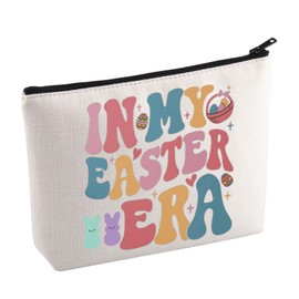 KUIYAI Happy Easter Day Cosmetic Bag Easter Season Makeup Bag Easter Bunny Gift Easter Egg Gift In My Easter Era Gift For Jesus Lovers (EasterEraMakeup)