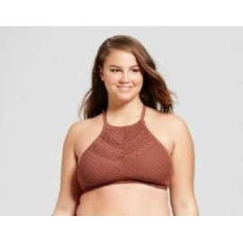 Xhilaration Womens Plus Size Copper Crochet - High Neck Bikini Top by Xhilaration - 18W