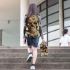 ALAZA Skull on Floral Background Backpack and Lunch Bag Set