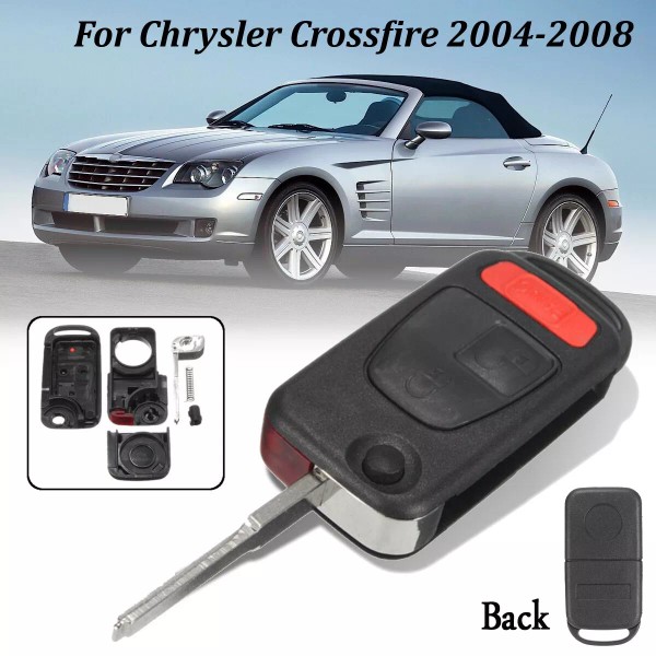 Unbranded For 2004 -2008 Chrysler Crossfire Flip Key Keyless Case