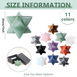 QINJIEJIE Green Aventurine Merkaba Crystal Natural Healing Stones Sacred Meditation Energy Generator 1" Home Decor Protection Cleansing Spiritual Gifts Reiki 3D Star Dodecahedron Crystal Grid
