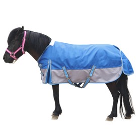 Gallopoff Mini Horse/Pony/Foal/Miniature Size 36"-51" Lightweight Waterproof & Breathable 1200 Denier Turnout Blanket with No Filling RoyalBlue 45"