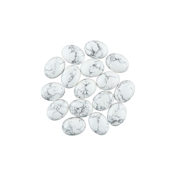 3 Pcs,16X12 MM, AURA GEMS Natural Howlite,Cabochon, Oval Shape, Jewelry