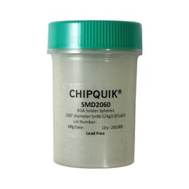 Chip Quik SMD2060 Solder Spheres Sn96.5/Ag3.0/Cu0.5 .030" (0.76mm) diameter 250K Bottle