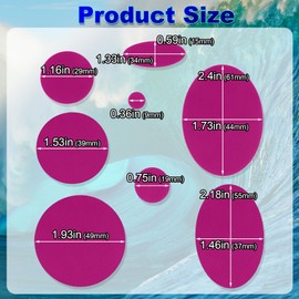 Pndeyo 16pcs Puffer Down Jacket Patches, Self-Adhesive Nylon Fabric Repair Patch, Waterproof Round Oval Stick on Tape for Coat Clothing Tent Sleeping Bags Ski Pants Holes Repairing- Rose Red