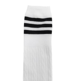 Delsol 8081 WH Lined, Cable Pattern, Knee High Socks, White, Golf Wear, Women's, white