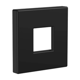 Heyalan Shower Arm Flange Plate, 1pc Modern Shower Escutcheon Cover Plate 2.5'', Universal Shower Head Arm Replacement Cover Plate, Matte Black Square Escutcheon Wall Cover