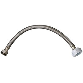 Plumb Pak PP23814 E-Z Toilet Supply Tube, 1/2 in Fip X 7/8 in Ballcock, 16 in L, Stainless Steel