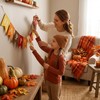 Adurself Happy Fall Burlap Banner with Pumpkin, Pre-Strung Faux Burlap