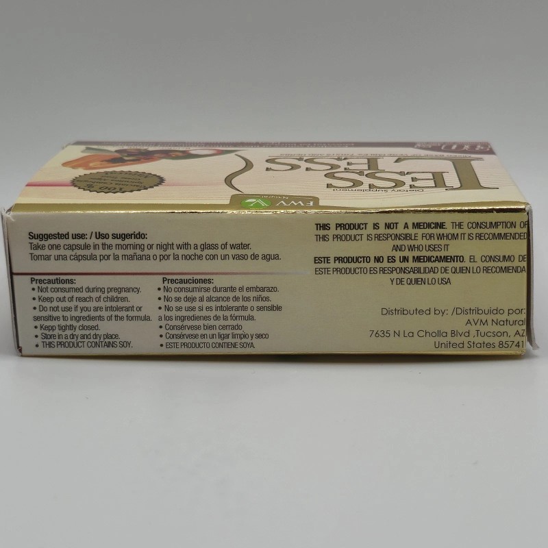 LESS LESS Natural Capsules 500mg With Papain 30 Count