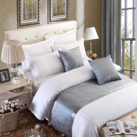 OSVINO Bed Accessories Bed Liner Hotel Home Bed Throw Jacquard Weave Elegant Calm Colors Easily Recreate a Luxury Hotel Atmosphere Single/Semi-Double/Double Gray Semi-Double 210x50cm