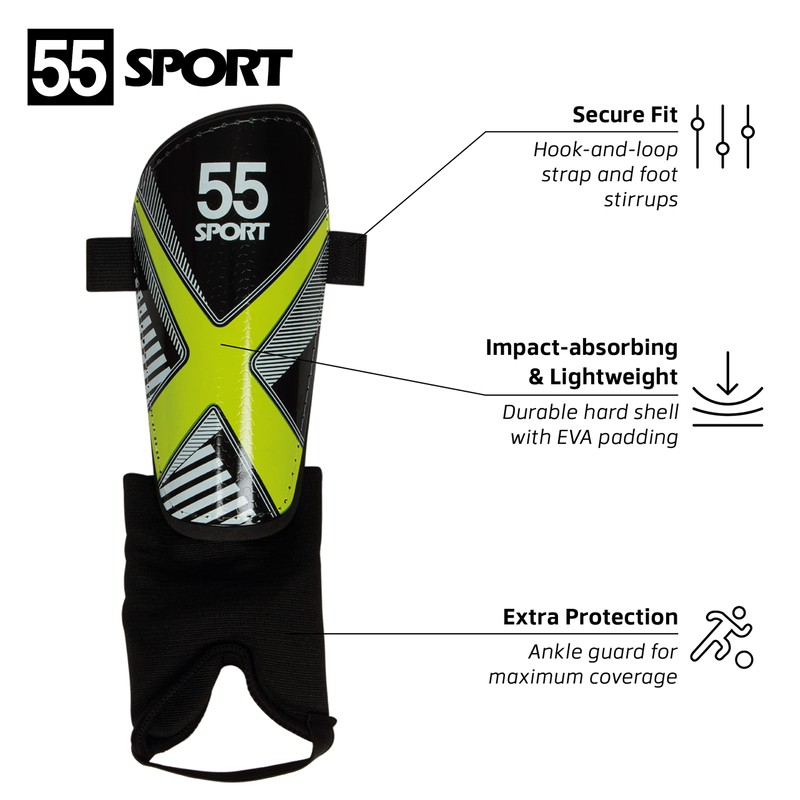 55 Sport X-Force Club Adult & Junior Football Shin Guards