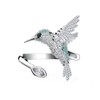 MINCHEDA Hummingbird Woman Adjustable Crystal Ring with Open Ring S925,