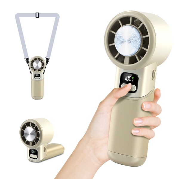 HONEYYEAR High-Speed Portable Handheld Turbo Fan with Ice Cooler, LED