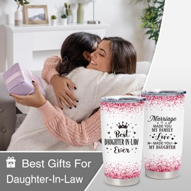NVFCC Daughter In Law Gifts, Daughter In Law Wedding Gift, Birthday Gifts for Daughter in Law, Future Daughter in Law Gifts from Mother in Law, Best Daughter in Law Gifts 20oz Coffee Tumbler