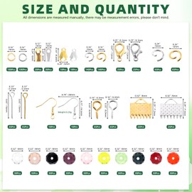 Keadic 1200Pcs Jewelry Making Supplies Kit Contains 10 Colors Crystal Glass Beads Jewelry Pliers Tools and Jewellery Findings for Earrings Necklace Ring and Bracelets Making Repairing and Beading