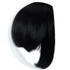 Yamel Synthetic Black and White Flat Bangs Hair Extensions Clip-in