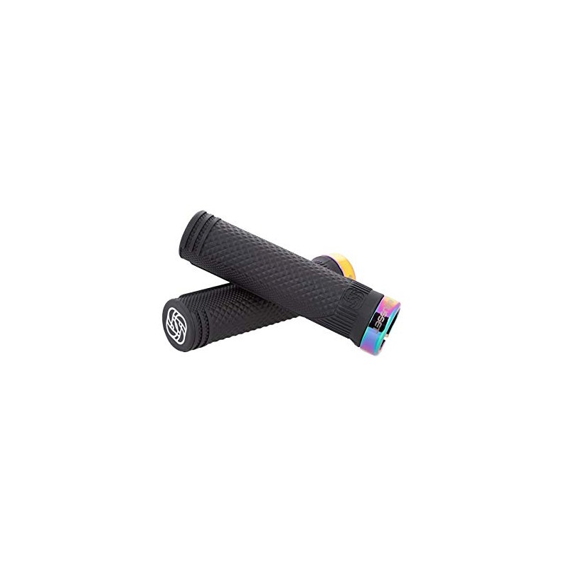 Gusset S2 X-Soft Grips, Oil Slick - Pair (Rubber Handlebar