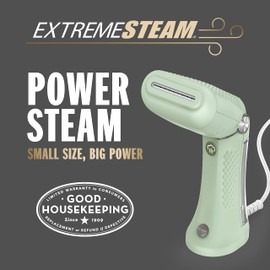 Conair Handheld Garment Steamer for Clothes - Power Steam: Small Size, Big Power - Great for Home, Office, or Travel with Dual Voltage for Worldwide Use, Mint Green