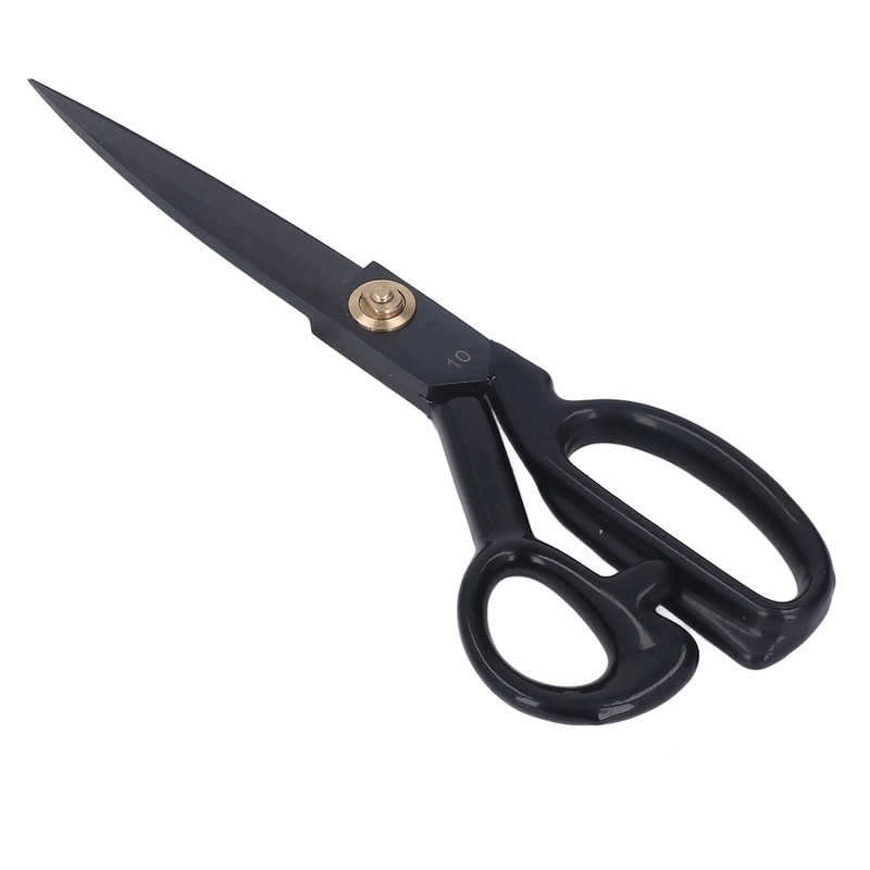 Sewing Scissors 10in Black High Manganese Steel Iron Ergonomic Curved