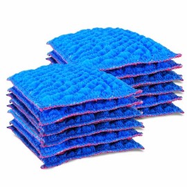 Durable Quilted Dish Cloth for Washing Dishes - Reusable Scouring Pad- Sponge Alternative for Non-Scratch Cleaning Sink Scrubber - for Dishes, Tiles, Floor and Other Surfaces - Pack of 12