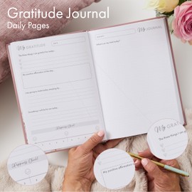 Gratitude Journal - For Gratitude and Daily Reflections - Selfcare Journal for Women and Teenagers - Reduce Stress and Overwhelm. Dove Grey by Perfect Planner Company