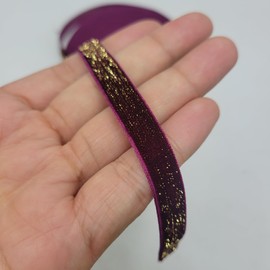 FAYADA Wine Velvet Ribbon 3/8 Inch with a hint of Shimmery Sparkle, Glittery Fabric Ribbon Inlaid with Golden Polyester, Single Face Ribbon for Home Decoration, Gift Wrap-10Yd
