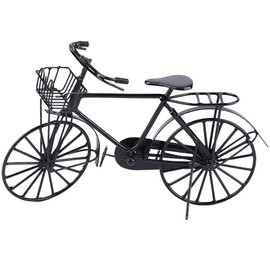 Dollhouse Decoration Accessory, 1:12 Dollhouse Miniature Metal Bike Bicycle with Spinning Wheels Creative Game Dolls