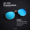 KALIYADI Polarized Sunglasses-for-Men Retro Sunglasses-Men: Semi-Rimless Frame Women Driving Sun
